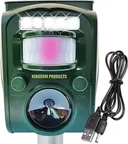 2025 Upgraded Solar Animal Repellent with Motion Activated Flashing LED Light, USB Cable - Animal Repeller Ultrasonic Outdoor, Solar Powered Animal Deterrent, Raccoon Cat Dog Skunk Rats Deer Repellent