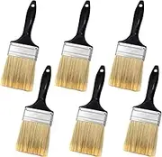 LAPXSNZD 3 inch Flat Paint Brushes,Professional Paint Tools with Treated Plastic Handle for DIY Paint,Furniture,Fences,Deck,and Wall Trim