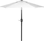 Punchau 6 Ft Outdoor Patio Umbrella, Easy Open/Close Crank and Push Button Tilt Adjustment - White Market Umbrellas