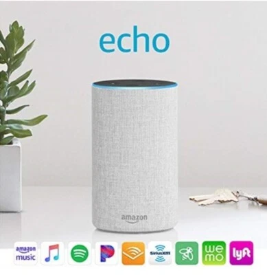 Amazon Echo 2nd Gen Alexa Smart Speaker, Silver, US Version | Non-retail Box