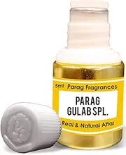 Parag Fragrances Parag Gulab Attar 5ml (Alcohol Free Long Lasting Attar For Men or Religious Use) Traditional Bhapka Processed Attar/Made in India