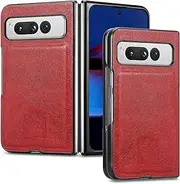 Genuine Leather Case for Google Pixel Fold 5G 2023, All-Inclusive Anti-Drop Case, Top Layer Cowhide Back Phone Cover Light and Thin Protection