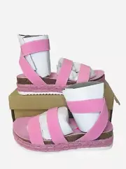Steve Madden Girls Kimmie Espadrille Wedge Sandal Pink Kids Size 3