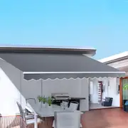 2.5Mx2M InstaHut Folding Arm Awning Manual Retractable Sunshade Grey