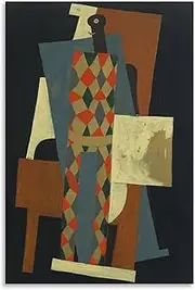 Pablo Picasso《Harlequin 1915》Canvas Wall Art Pablo Picasso Poster Pablo Picasso Prints Picasso Painting for Home Decor Picture 40x65cmx1 No Frame