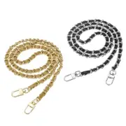 2Pcs 39" Purse Chain Strap with Buckle for Bags(Black, Silver&Light Brown, Gold)