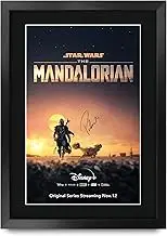 HWC Trading A3 FR The Mandalorian Pedro Pascal Gifts Printed Signed Autograph Picture for TV Memorabilia Fans - A3 Framed
