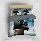 Duvet Doona Quilt Cover Set Single Double Queen King Size Pirate Ship