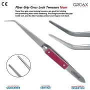 Fiber Grip Cross Locking Jewelry Soldering Self Closing Curved Tweezer