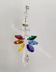 Handmade w/ Swarovski Crystal Rainbow Angel Suncatcher/ Prism/ Ornament