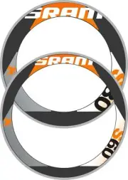 SRAM S80/S60 COMBINATION RIM DECAL SET FOR TWO WHEELS ORANGE