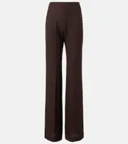 [Loro Piana] Loro Piana Timi linen crêpe flared pants AU 6 brown