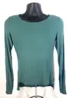 EARTHBOUND Womens Blouse SIZE M Long Sleeve Teal Rayon Spandex NEW WITH TAGS