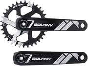 Bike Crankset, 170mm MTB Hollow Integrated Crankset GXP Aluminum Alloy Crank Arm Set 34/36T Narrow Wide Single Round Chainring Cranksets for 8/9/10/11/12 Speed