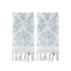 Mirage Fringe 100% Turkish Cotton Hand Towel Set, Aqua