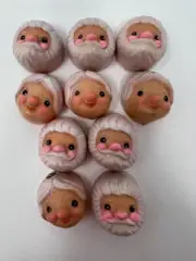 Vintage 10 Santa & Mrs Claus Rubber Plastic Head Face Crafting Doll Making Zims