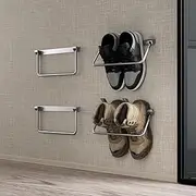 [Safoner] RV Shoe Storage Solution- Aluminum Camper Shoe Rack, Wall-Mounted Organizer Shelf, Efficient Space-Saving Holder for Various Footwear, Essential Accessories for Travel Trailers- 4 Packs