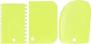 3 PCS Dough Scraper, Pastry Scraper Plastic Bench Cutter, Bowl Scrapers Dough Bread Cutters for Cake Decorating Baking (Yellow)