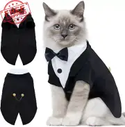 DENTRUN Cat Tuxedo Outfit, Sphynx Cat Costume Formal Suit with Bow Tie, Stylish