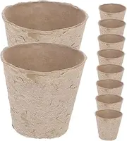 Kisangel 100Pcs Peat Pots Kit for Seedlings Nursery Cups with Markers Germination Trays for Outdoor Growth and Root Extension