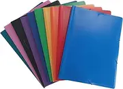 ACROPAQ - 10 x Elastic Document Wallets A4, A4 Portfolio Folder - Up to 200 Pages, Extendable Spine, Elastic Closure - Document Folder, Archive Box, File Box, A4 Folder