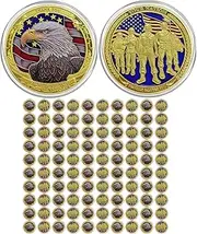 CHURYUML 100Pcs Military Challenge Coins Bulk Veterans Thank You for Your Service Coins Military Appreciation Gifts for Men Women Navy Army Veterans Day Gifts Military Honor Coin