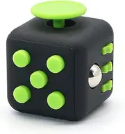 Fidget Cube Stress Anxiety Pressure Relieving Toy Great for Adults and Children[Gift Idea][Relaxing Toy][Stress Reliever][Soft Material] (Black&Green)