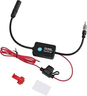Universal Radio Antenna Car Auto Hidden Aerial Stereo Signal Strengthen Gain 25-30dB Amplifier Booster Splitter compatibile with AM FM Receiver