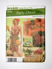 Simplicity Pattern New In Package 4564 Tropical Luau Party Decor Projects