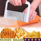 1PC Potato Crinkle Cutter Dough Wavy Slicer Steel Kitchen Vegetable Chip Blade A