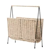 Hand Woven Magazine Holder Rack Standing Organiser Basket for Books Magazines