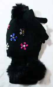 Rainbow Sugar Big Girls Embellished Cuff Hat, Gloves & Scarf Set CD4 Black OSFM