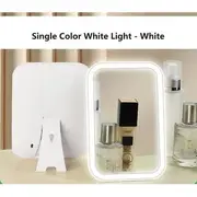 HOMTEC - USB Rechargeable Desktop Mirror with LED Light (Various Designs) Single Type - White - One Size
