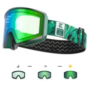 Magnetic Photochromic Snow Goggles Men Skiing Goggles Women Snowboard Glasses