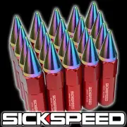 SICKSPEED 20 RED/NEO CHROME SPIKED ALUMINUM EXTENDED 60MM LUG NUTS 12X1.25 L12
