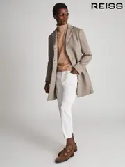 Reiss Natural Gable Wool Blend Epsom Overcoat (U04346) | $610