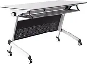 Mobile Folding Conference Table, Multifunctional Training Table, Can Be Spliced Combination Of Simple Modern Rectangular Office Desk, With Universal Wheel Multifunctional Conference Table(140*50cm/55.