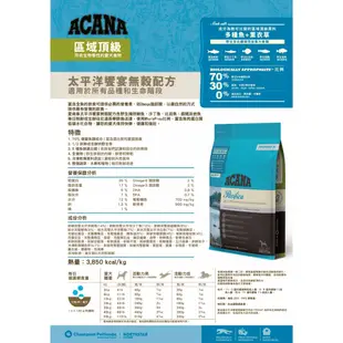 【招財貓】ACANA 太平洋無穀(多種魚+薰衣草)2kg/6kg/11.4kg 全齡犬飼料 狗狗飼料 ACANA飼料