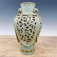在飛比找Yahoo!奇摩拍賣優惠-回流汝瓷鏤空花瓶，高30.5厘米，直徑17厘米2008113