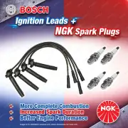 4 x NGK Spark Plugs + Bosch Ignition Leads Kit for Subaru Forester SF SF5 560mm (for: Subaru)