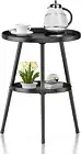 New 2 Tier Metal Side Table Sofa End Snack Table Bed Side Modern Decor Free Ship