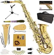 Mendini By Cecilio Alto Saxophone - E Flat Saxophones w/Case, Mouthpiece, Stand, Reeds & Cloths