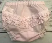 IC Collections Pink Batiste Eyelet Rumba Diaper Cover 0-3M 3-6M 6-12M 18M 24M