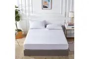 100% Ultra-Soft Cotton Quilted Anti-Microbial Mattress Cover Protector - King Size