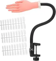 LOORGVEL 100pcs Manicure Model with Flexible Practice Hand Tool for Nail Art Training for Beginners Professionals Lightweight Reusable for Convenient Nail Design Practice
