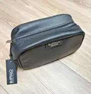 NEW Buffalo by David Bitton Men's Toiletry Shave Travel Bag, Black Faux Leather