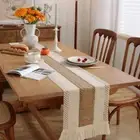Macrame Table Runner Farmhouse Style Natural Burlap Boho Table Place Mats Decor