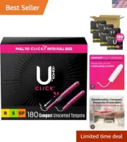 Click Multipack Tampons, Compact, Regular/Super/Super Plus Absorbency, Unscen...