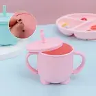 200ml Straw Cup Bpa Free Easy to Hold Easy to Hold Handle Sippy Bottle Silicone
