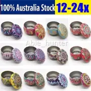 12-24x Candle Jars with Lid Bulk Round Candle Container Tins Empty Storage Box